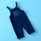 Salopette velluto blu e quadri