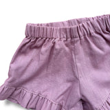 Shorts Rouche in lino Malva