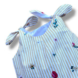 Pagliaccetto pin-up righine gialle e fiorellini