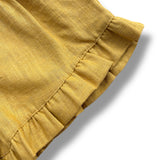 Shorts Rouche in lino Ocra