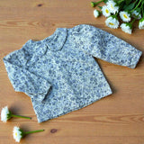Camicia con colletto alla bebè fiorellini carta da zucchero