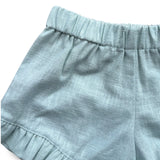 Shorts Rouche in lino Menta