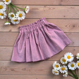 Gonnellina in velluto a costine rosa antico