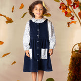 Camicia con colletto alla bebè fiorellini azzurri