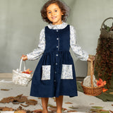 Camicia con colletto alla bebè fiorellini azzurri