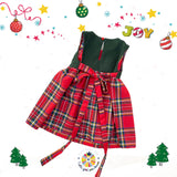 Vestitino Fiocco Verde e scozzese rosso classico