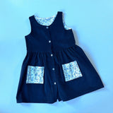 Vestitino scamiciato blu e fiorellini