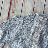 Camicia con colletto alla bebè fiorellini malva