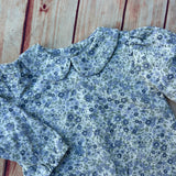 Camicia con colletto alla bebè fiorellini azzurri