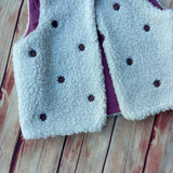 Gilet Teddy con fiorellini ricamati