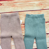 Leggins a coste  in maglia 100% cotone organico