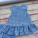 Completino Lady quadretti blu
