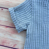 Camicia t-shirt in mussola righe salvia
