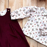 Jumpsuit velluto a costine prugna