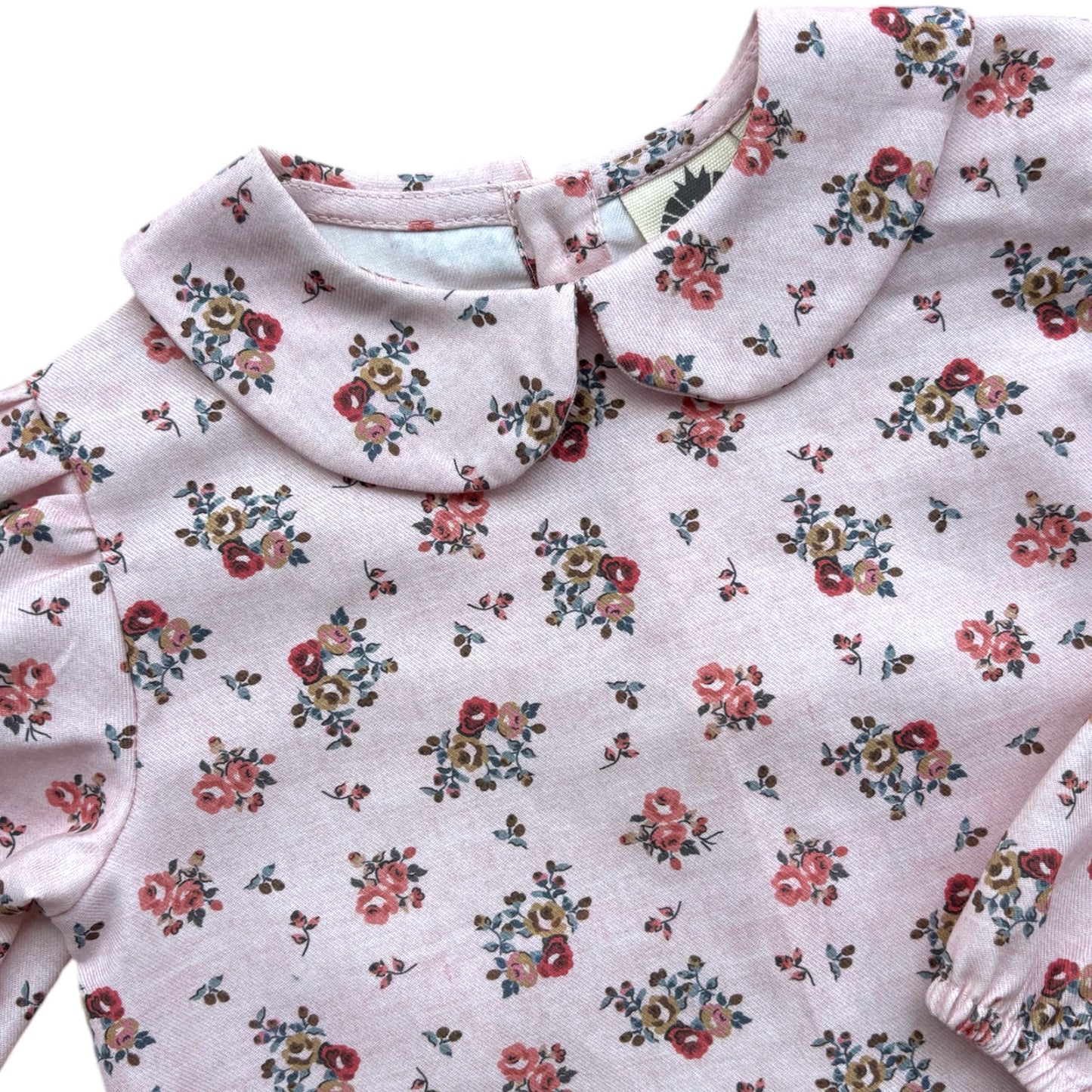 Camicia con colletto alla bebè fiorellini rosa