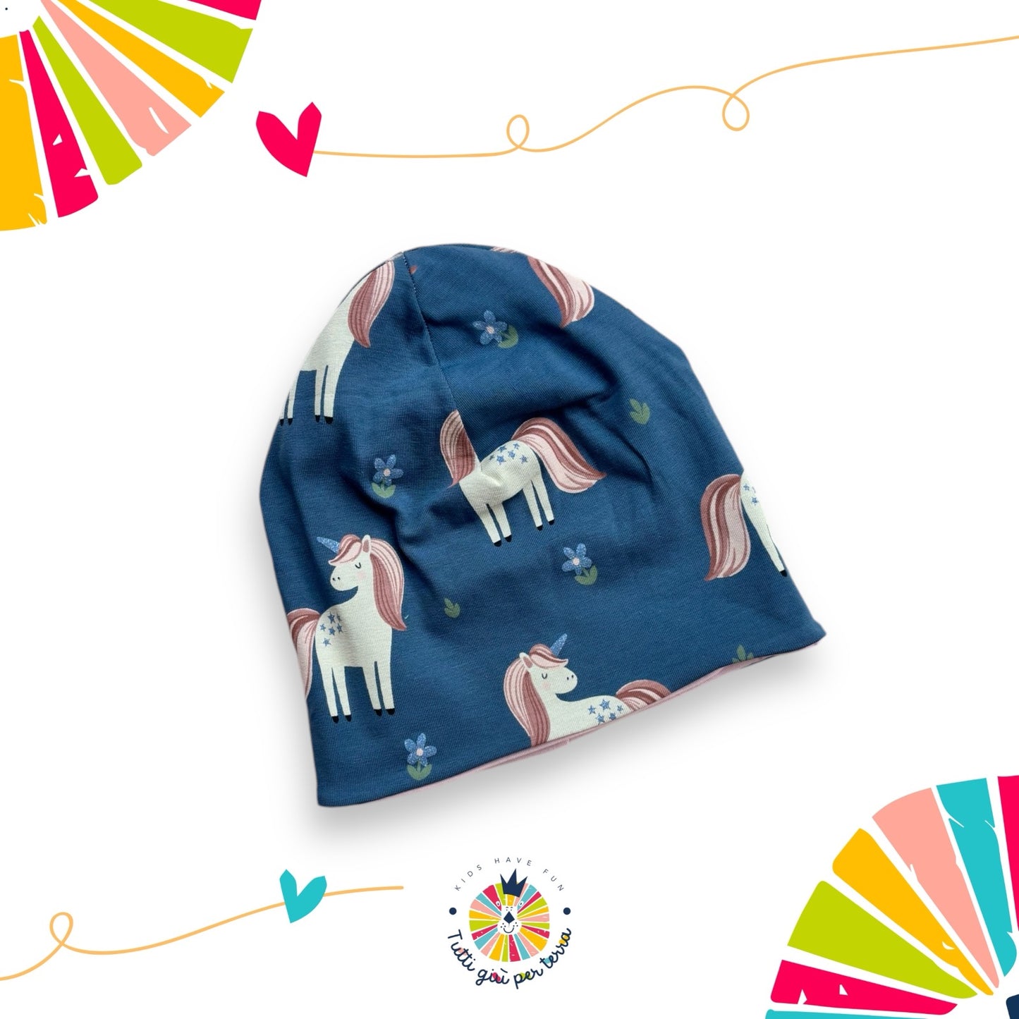 Cappellino double-face Unicorni