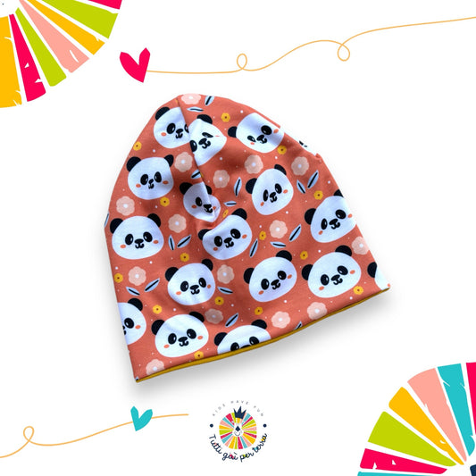 Cappellino double-face Panda facciotte (Stoffa esclusiva)