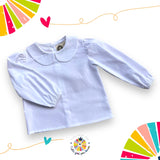 Camicia con colletto alla bebè Oxford Bianca