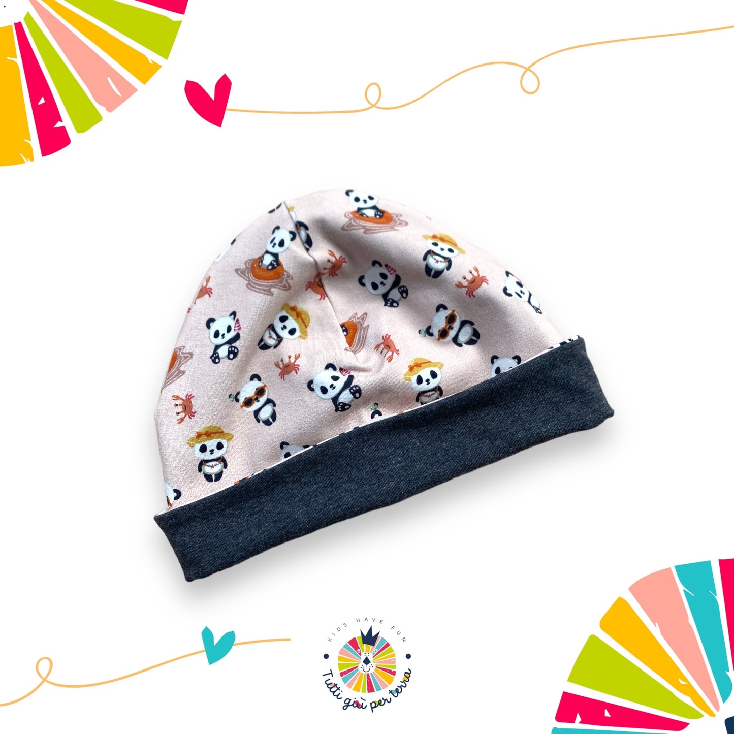 Cappellino double-face Pandine al mare