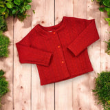 Cardigan Treccia Rosso Ciliegia