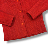 Cardigan Treccia Rosso Ciliegia