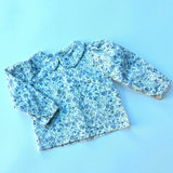 Camicia con colletto alla bebè fiorellini azzurri