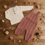 Completino Neonato in Misto Lana Rosa Antico