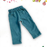 Pantaloni in velluto a costine salvia