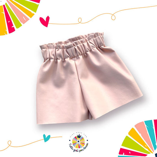 Shorts in ecopelle rosa