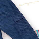 Pantalone Cargo in velluto a coste larghe Blu
