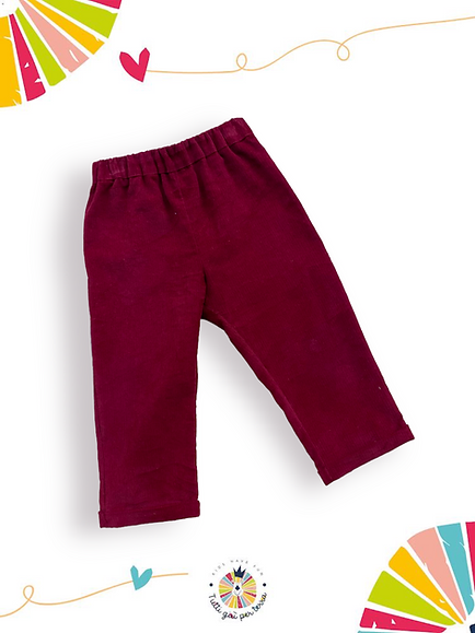 Pantaloni in velluto a costine Bordeaux