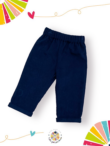 Pantaloni in velluto a costine blu