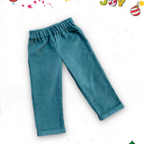 Pantaloni in velluto a costine salvia