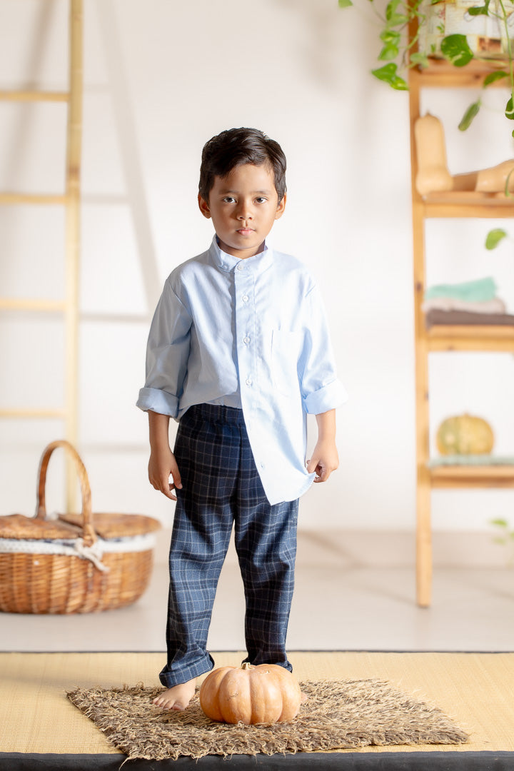 Pantaloni In tartan blu